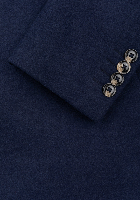 Marine Blue Double-Breasted Poly Coat