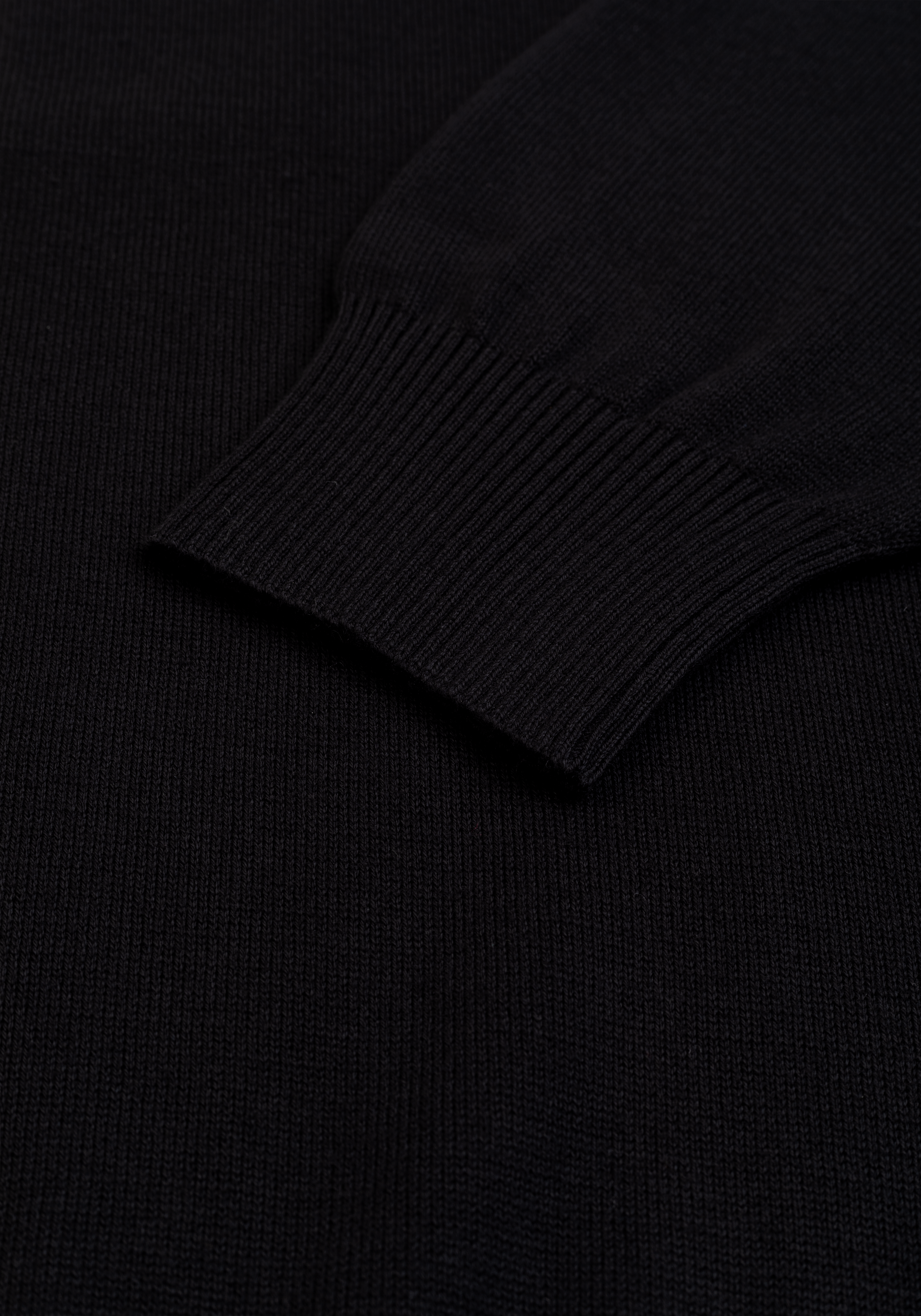 Stellar Black Zip Cotton Pullover