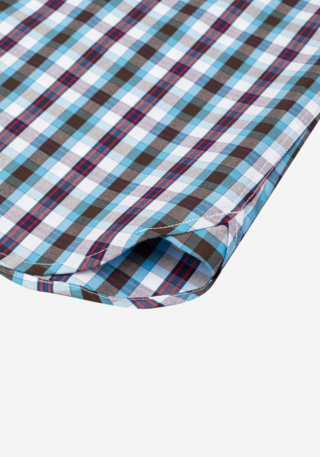 Aqua Blue Checked Poplin Shirt