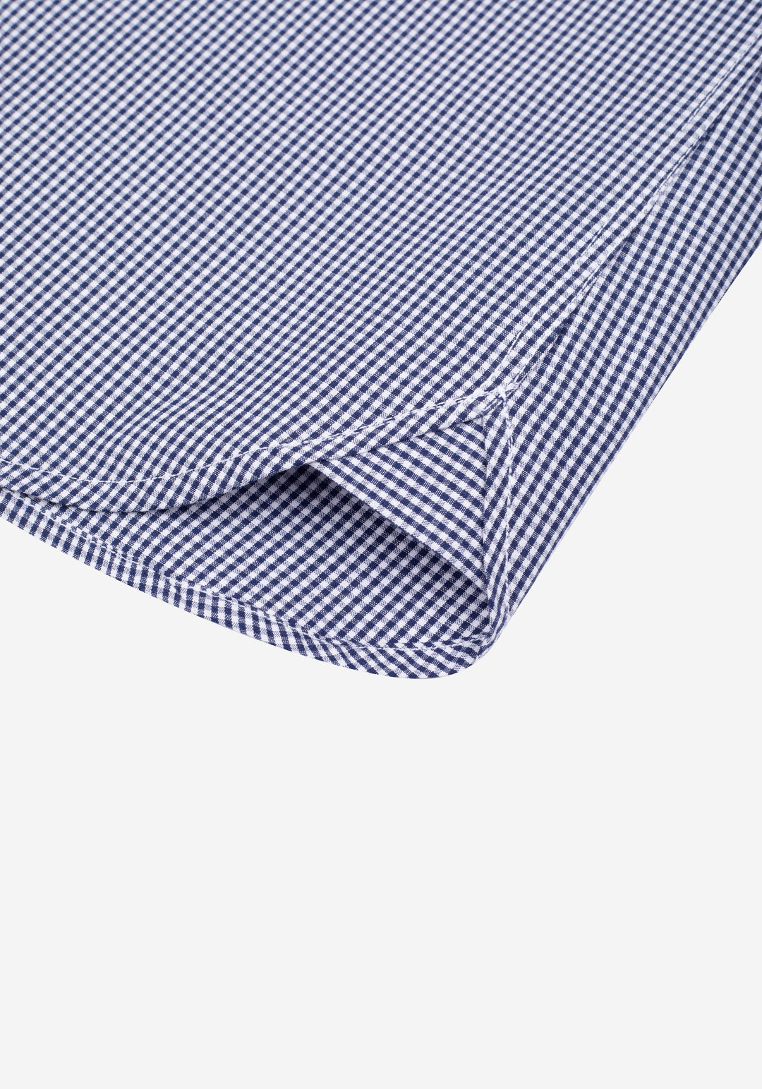 Midnight Navy Checked Cotton Lycra Shirt
