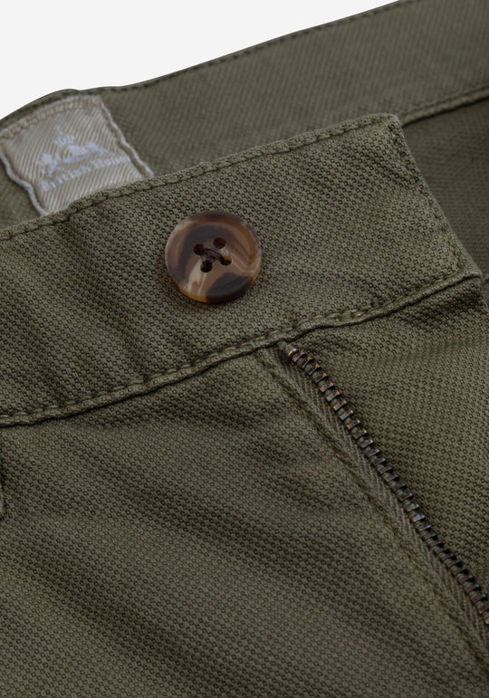 Classic Olive Piqué Gabardine