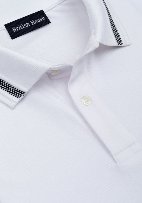 Frost White Cotton Polo Shirt