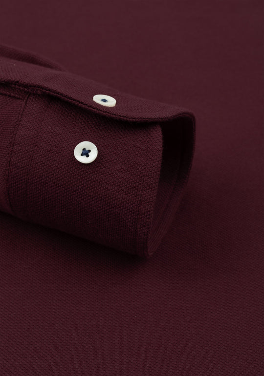 Berry Burgundy Piqué Shirt