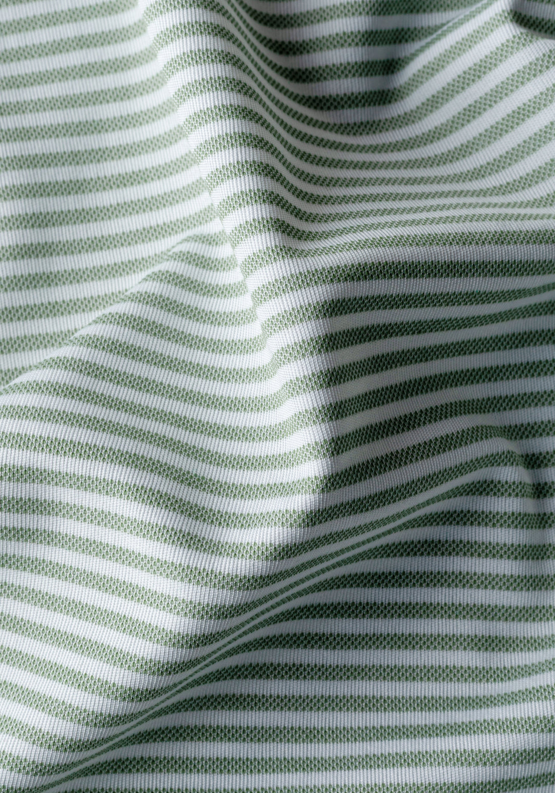 Sage Green Stripe Cotton Polo Shirt