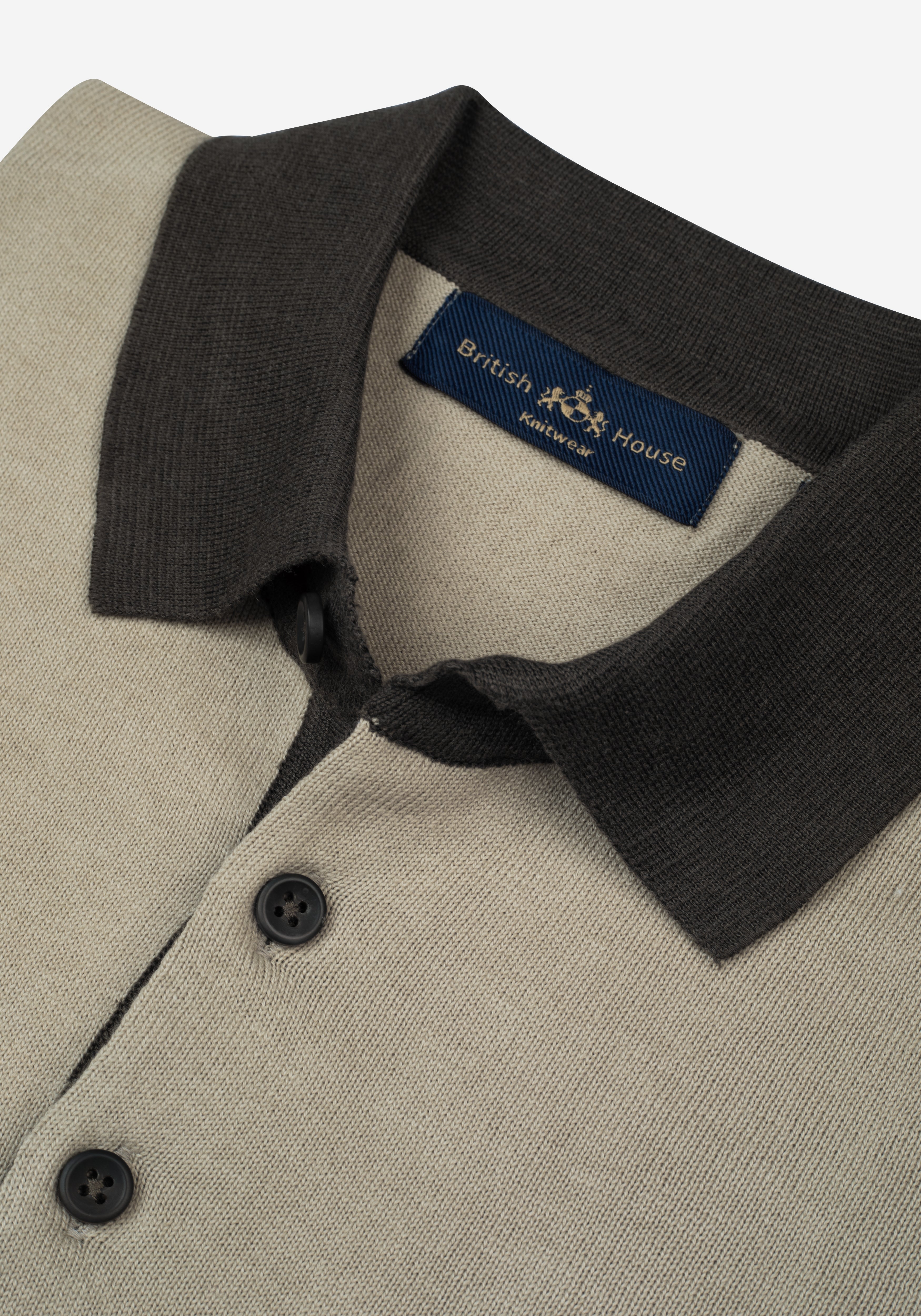 Royal Beige Knitted Polo Shirt
