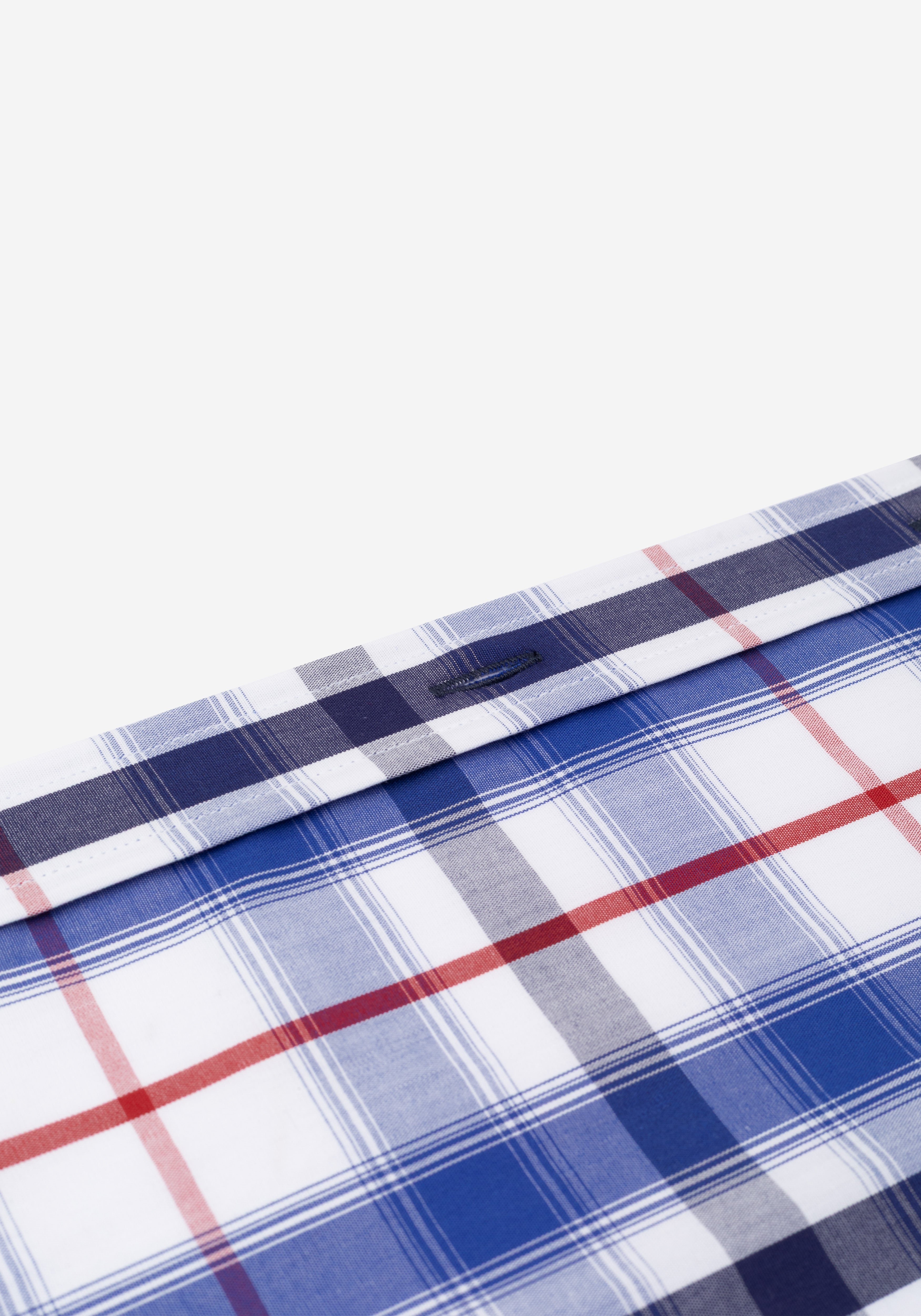 Steel Blue Checked Poplin Shirt