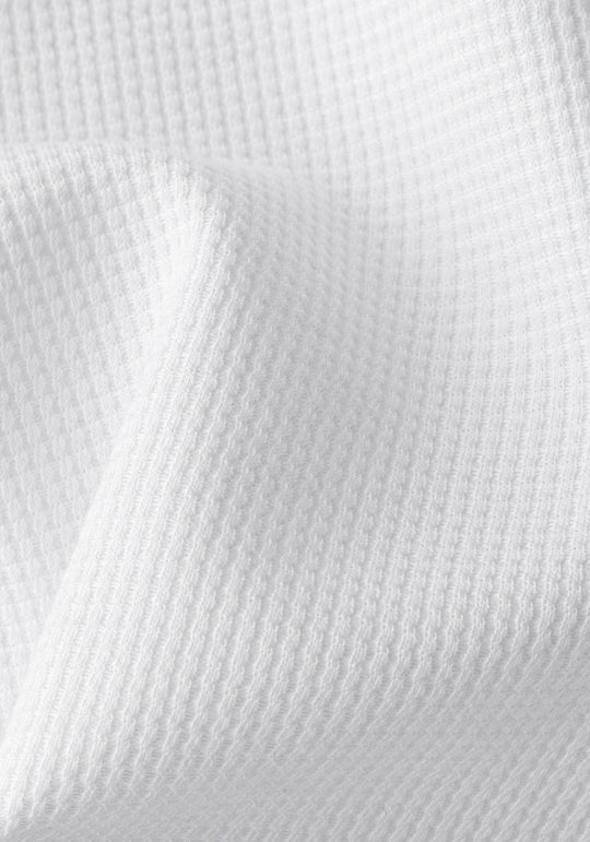 Moonlight White Waffle Polo Shirt