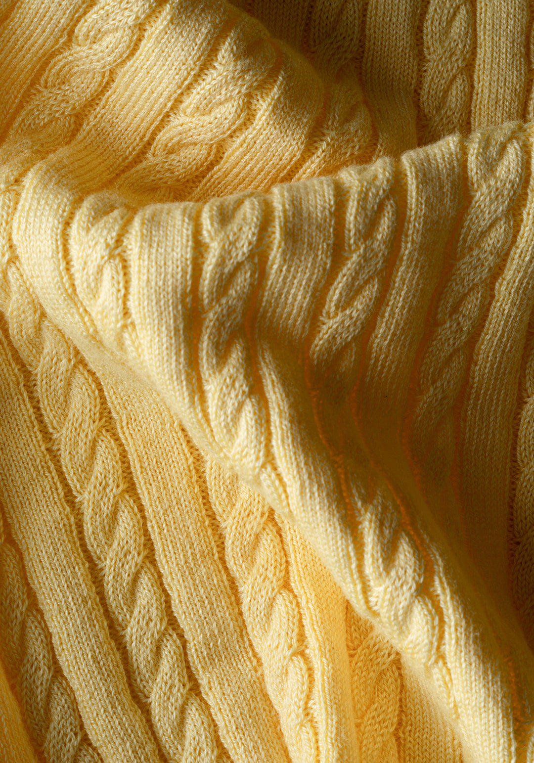 Glow Yellow Braided Knitted Polo Shirt