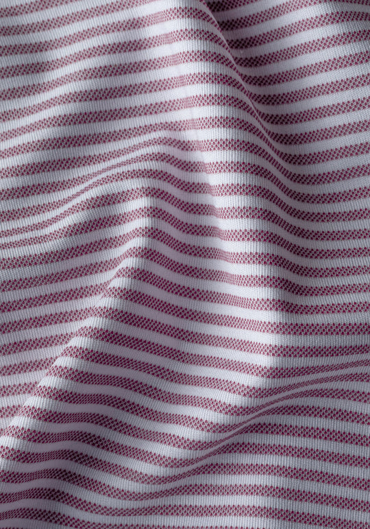 Burnt Rose Stripe Cotton Polo Shirt
