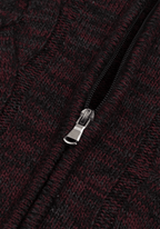 Rustic Burgundy Braided Zipped Pullover