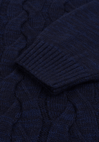 Midnight Navy Braided Zipped Pullover