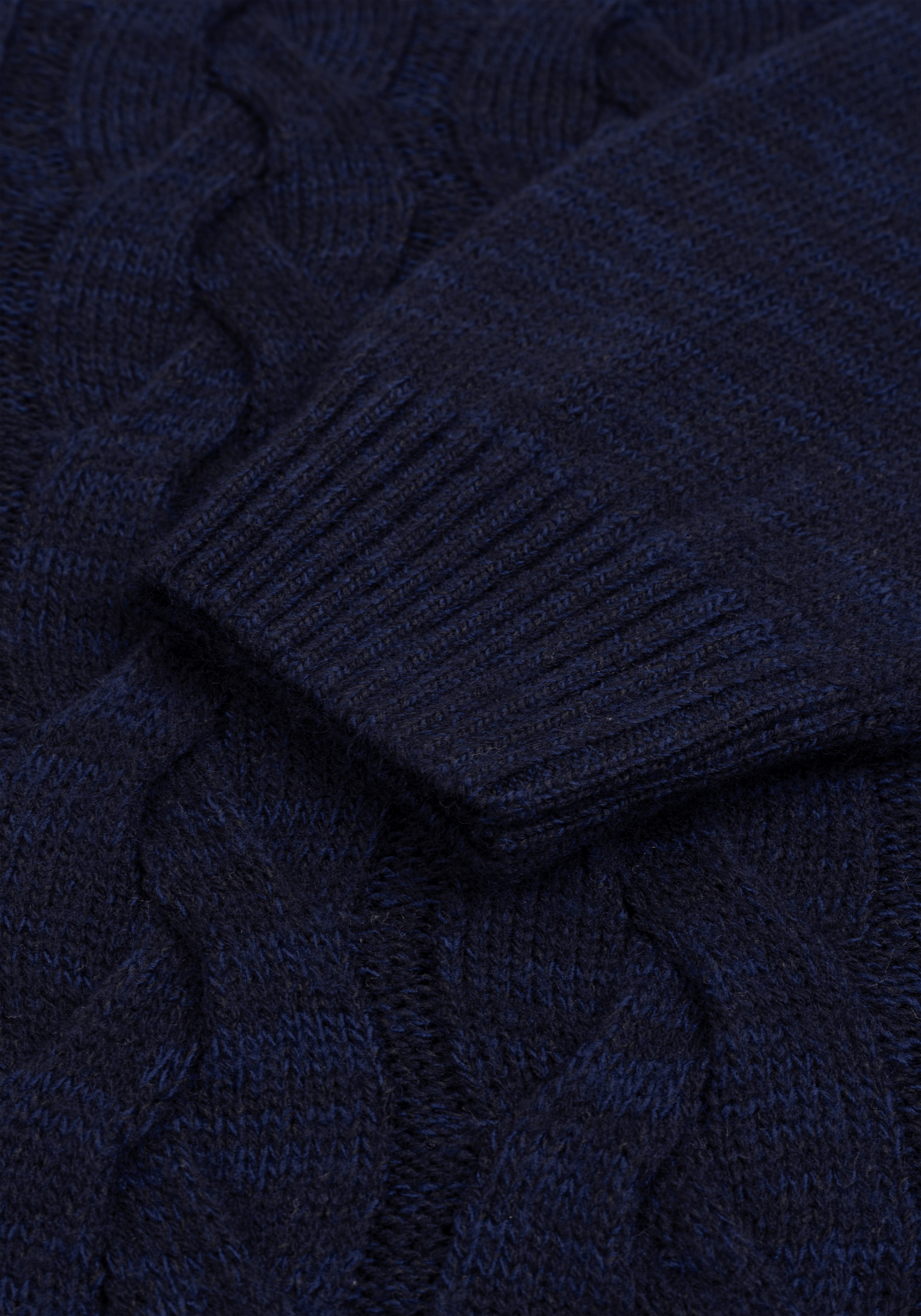 Midnight Navy Braided Zipped Pullover
