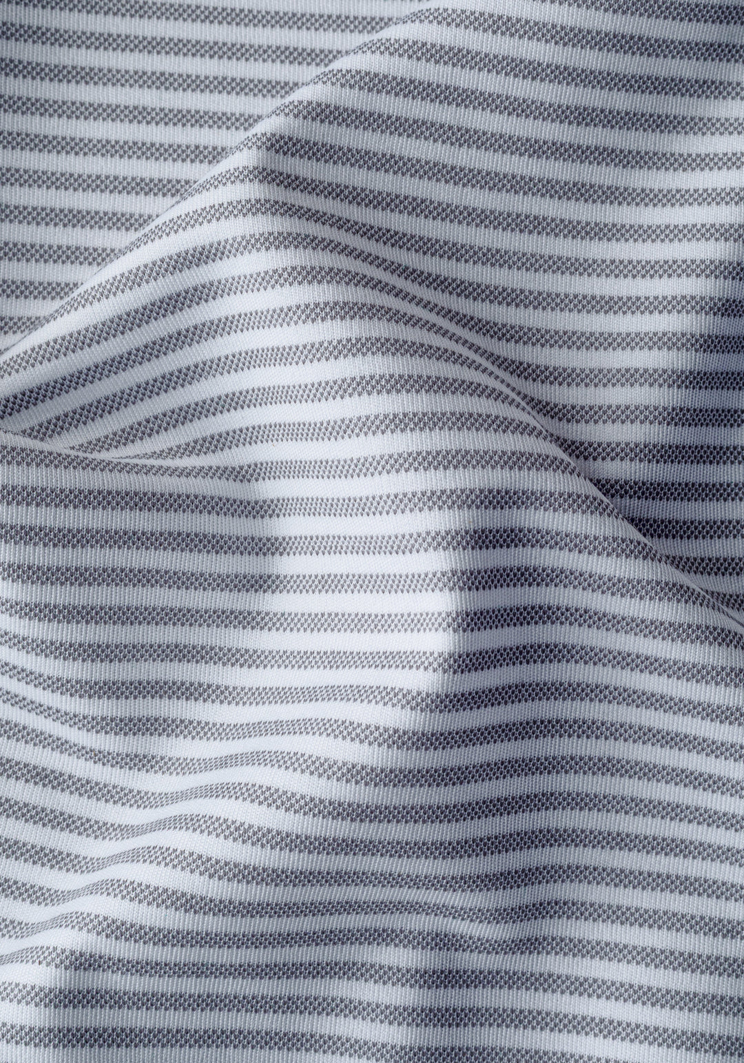 Steel Grey Stripe Cotton Polo Shirt