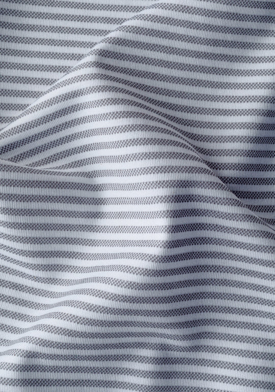 Steel Grey Stripe Cotton Polo Shirt