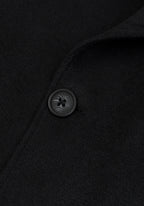 Shadow Black Double-Breasted Poly Coat