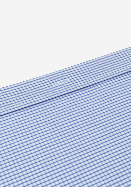 Blossom Blue Checked Basket Weave Shirt
