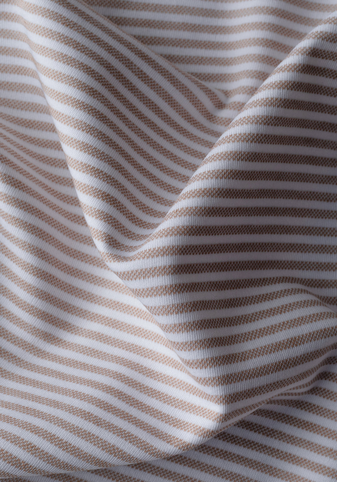 Dusty Beige Stripe Cotton Polo Shirt