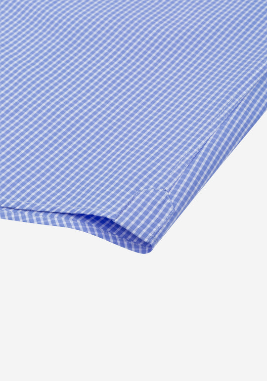 Powder Blue Checked Poplin Shirt