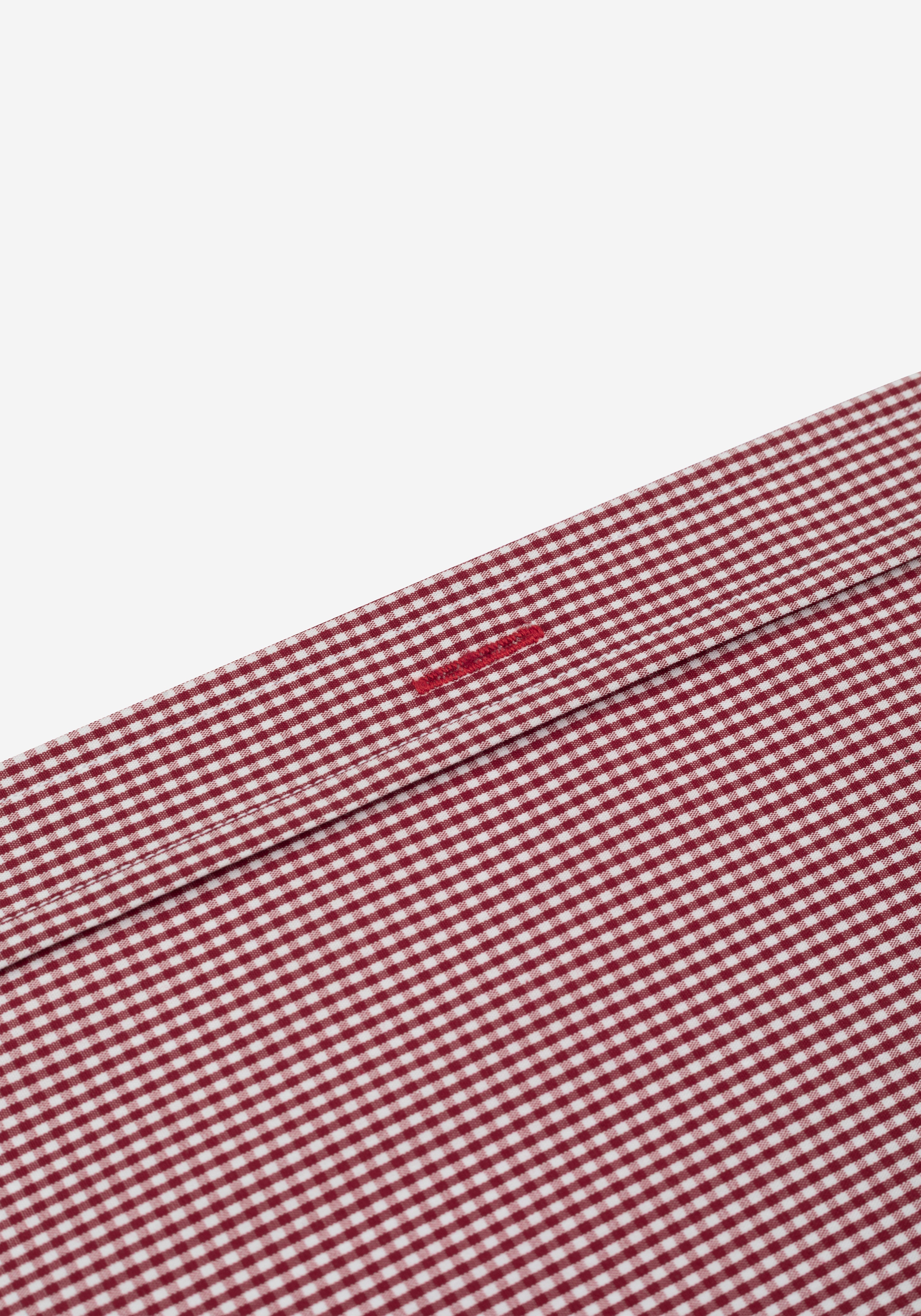 Dark Red Checked Cotton Lycra Shirt