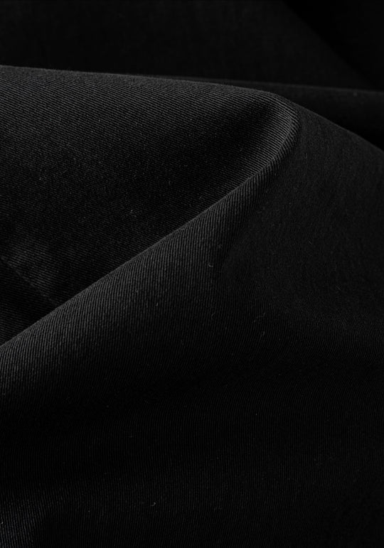 Pure Black Gabardine