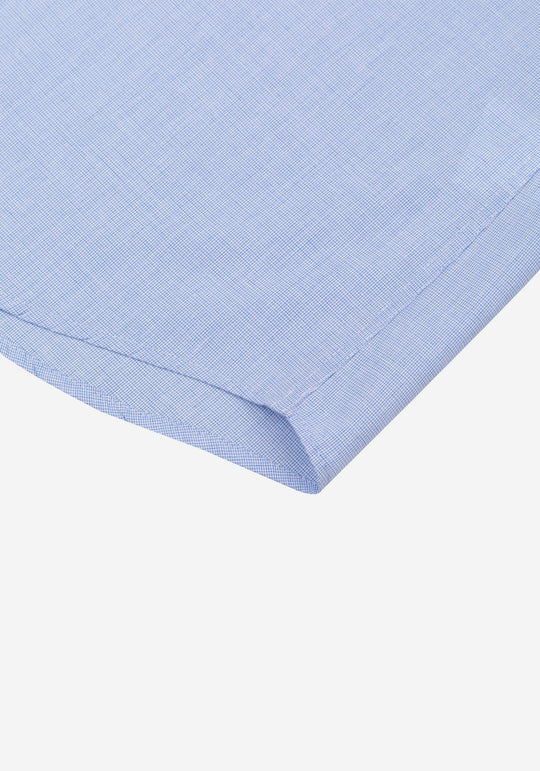 Soft Blue Checked Poplin Shirt