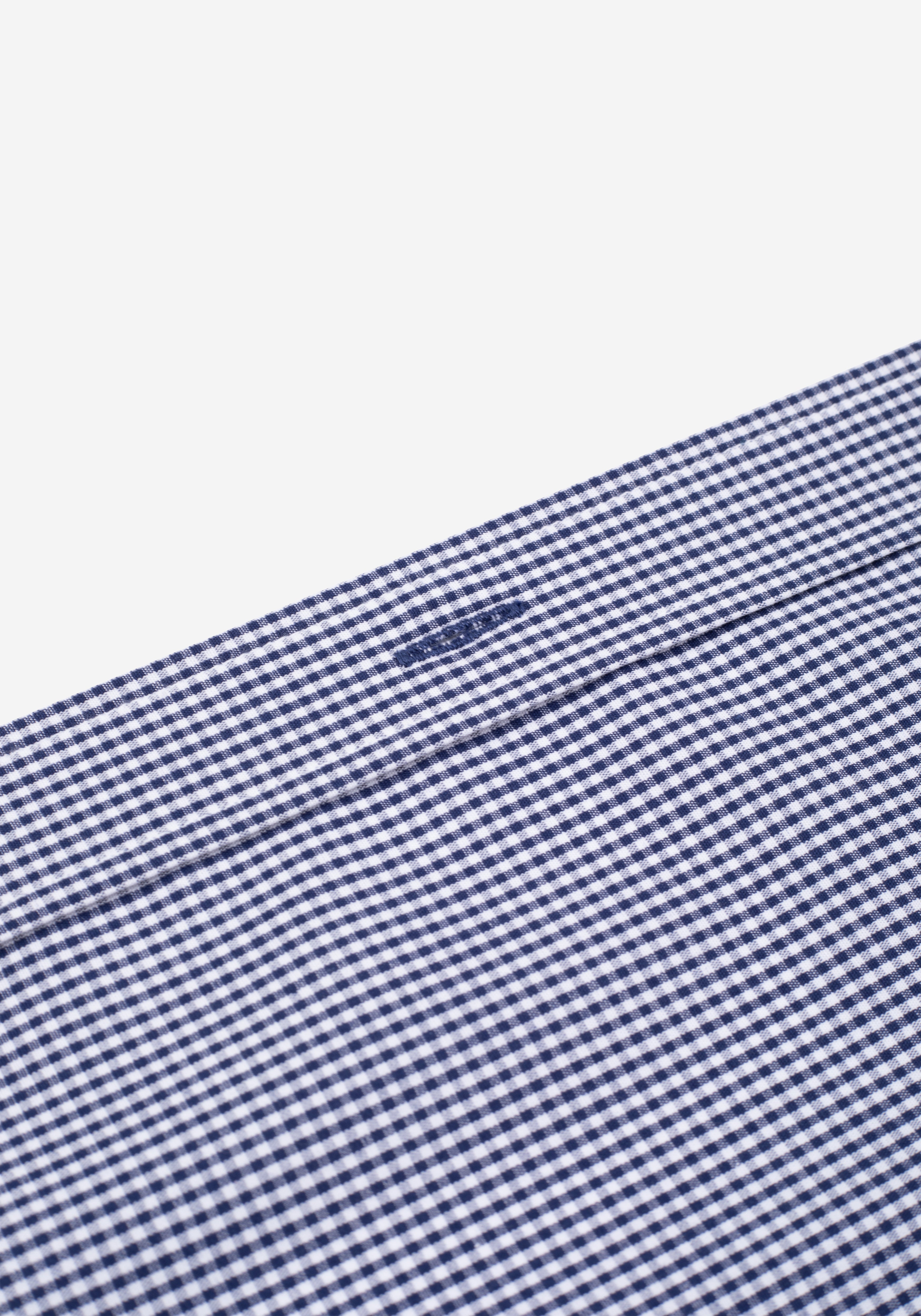 Midnight Navy Checked Cotton Lycra Shirt