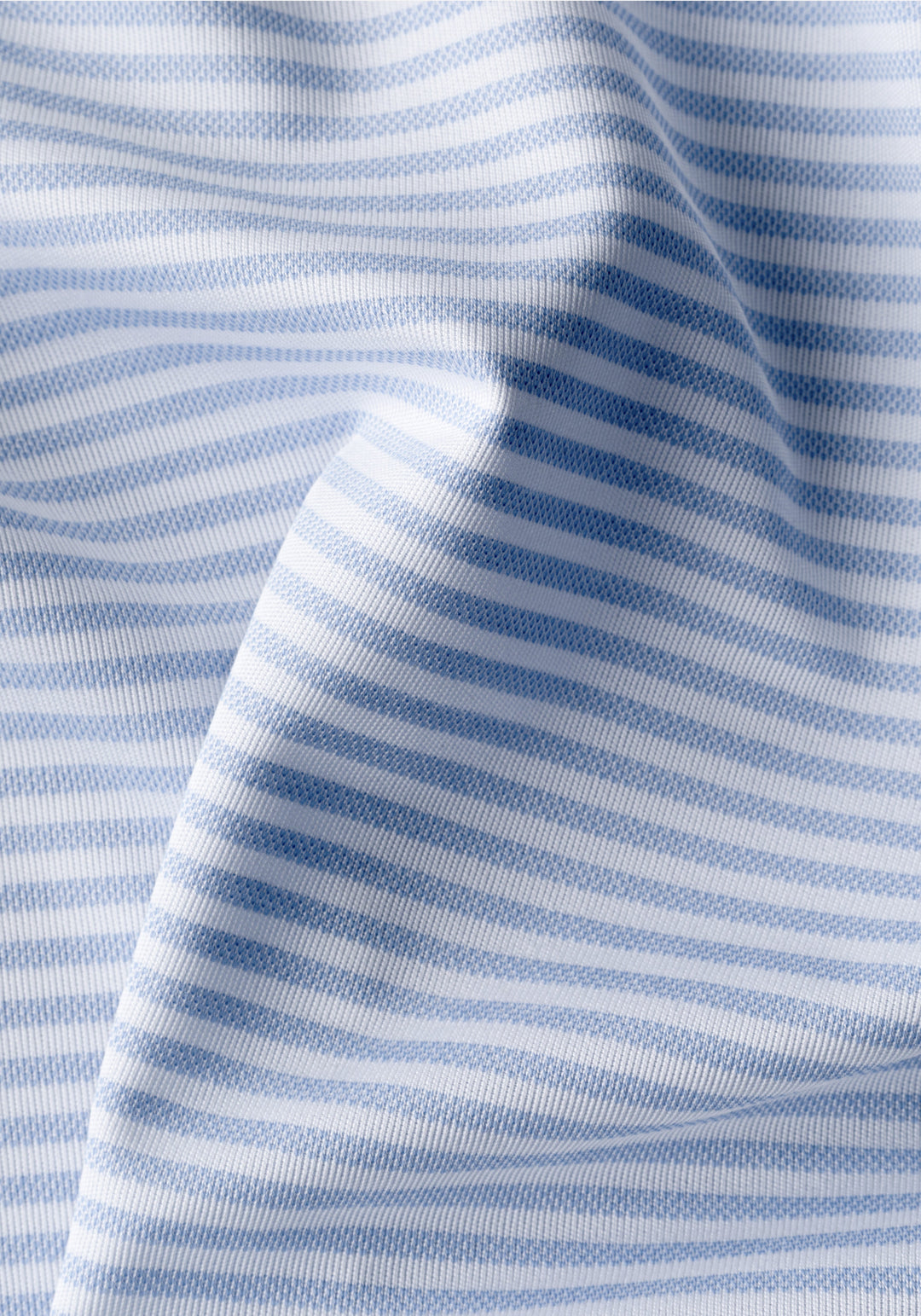 Breeze Blue Stripe Cotton Polo Shirt