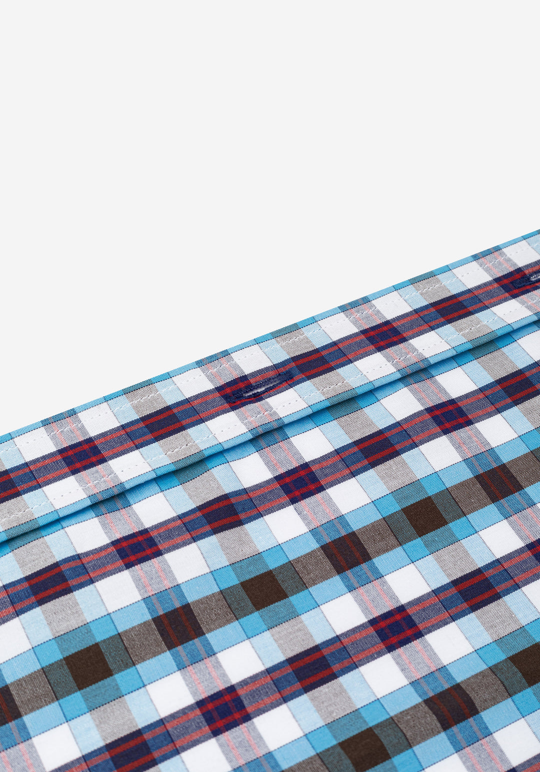 Aqua Blue Checked Poplin Shirt