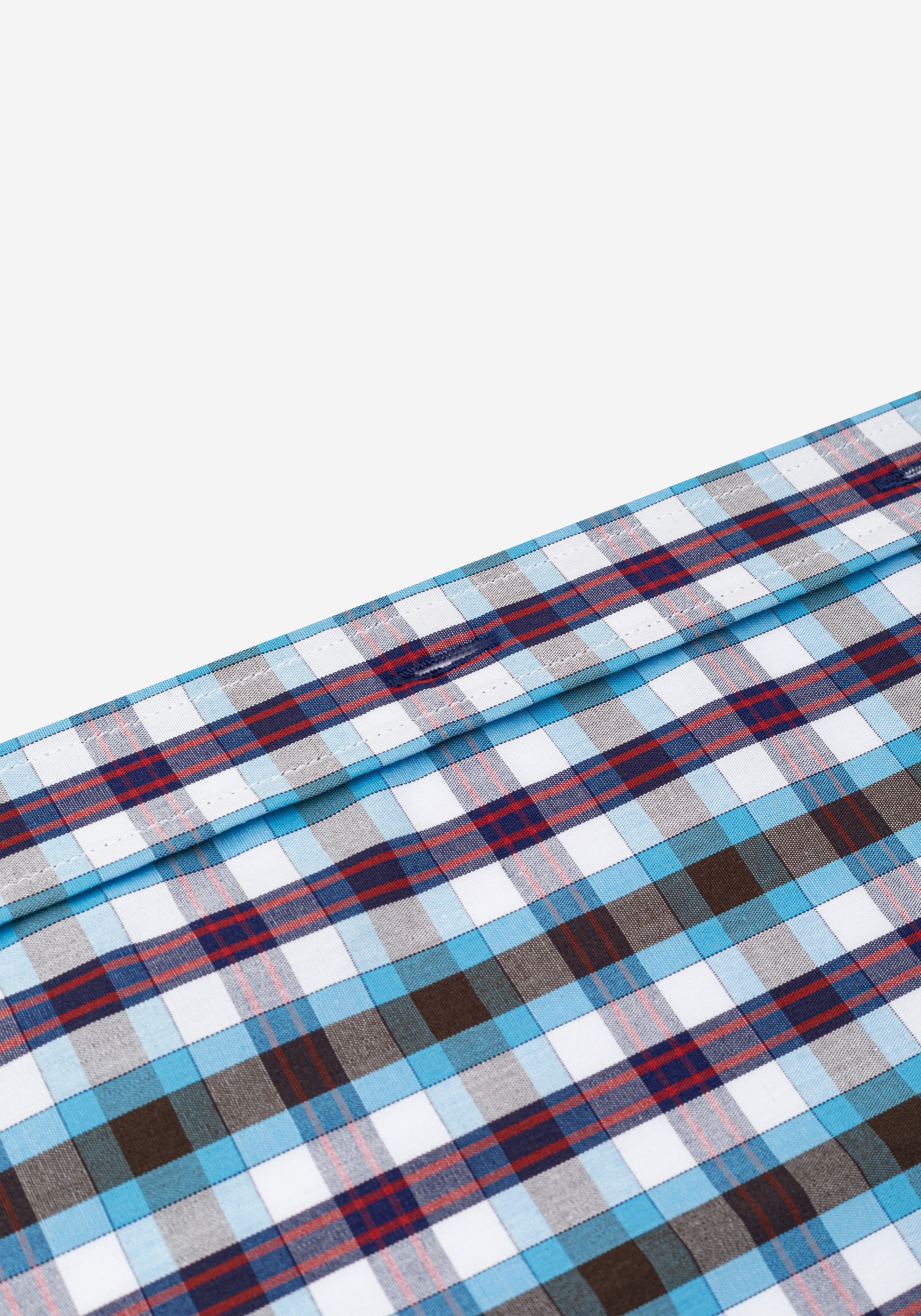 Aqua Blue Checked Poplin Shirt