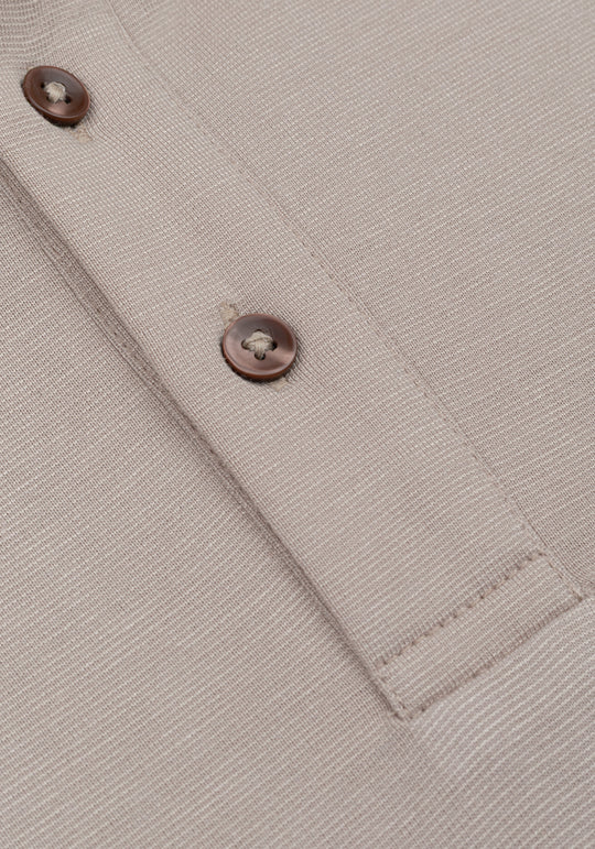 Clay Beige Soft Knit Polo Shirt