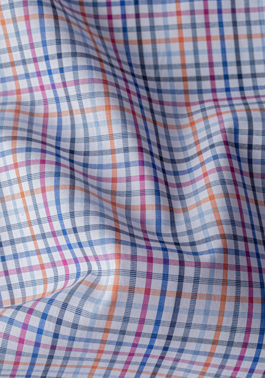 Sunset Blue Checked Oxford Shirt