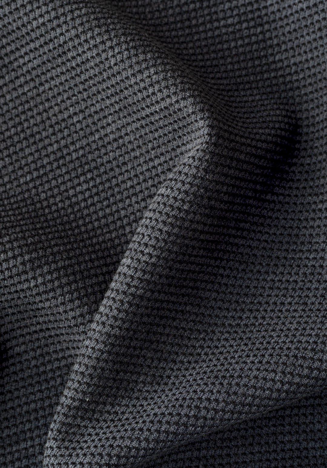 Charcoal Grey Waffle Polo Shirt