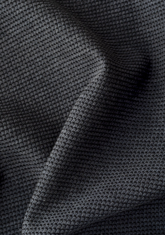 Charcoal Grey Waffle Polo Shirt