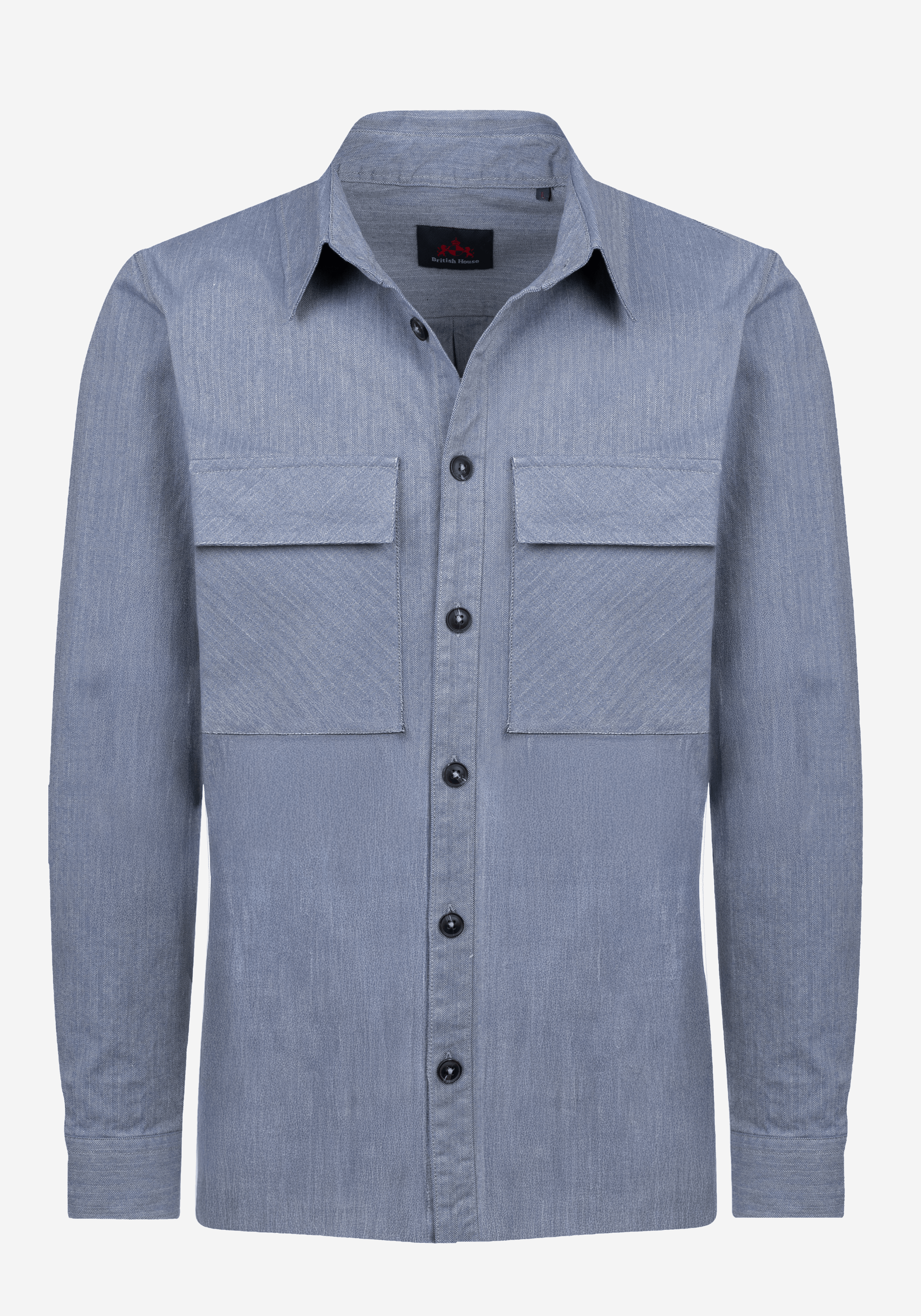 Steel Blue Cotton Overshirt