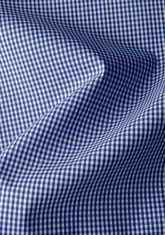 Royal Blue Checked Cotton Lycra Shirt