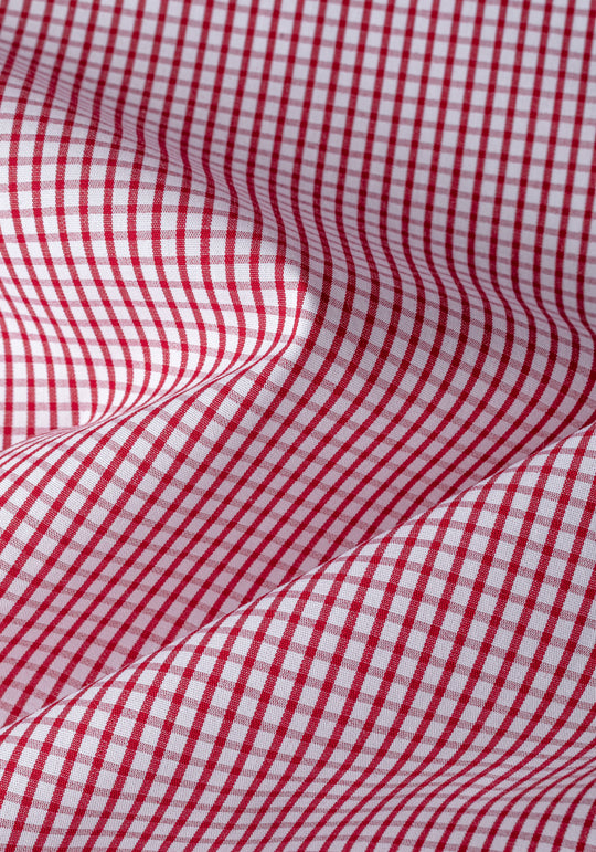 Garnet Red Checked Poplin Shirt