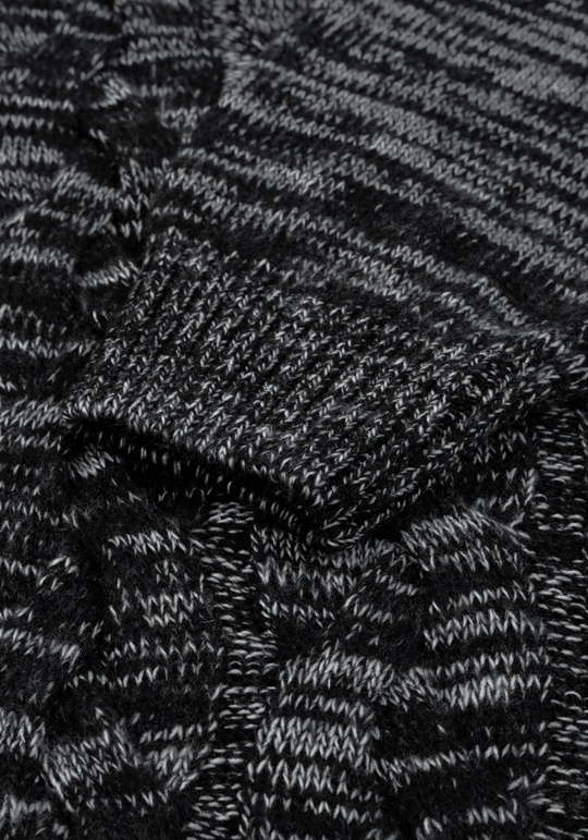 Lunar Grey Braided Zipped Pullover