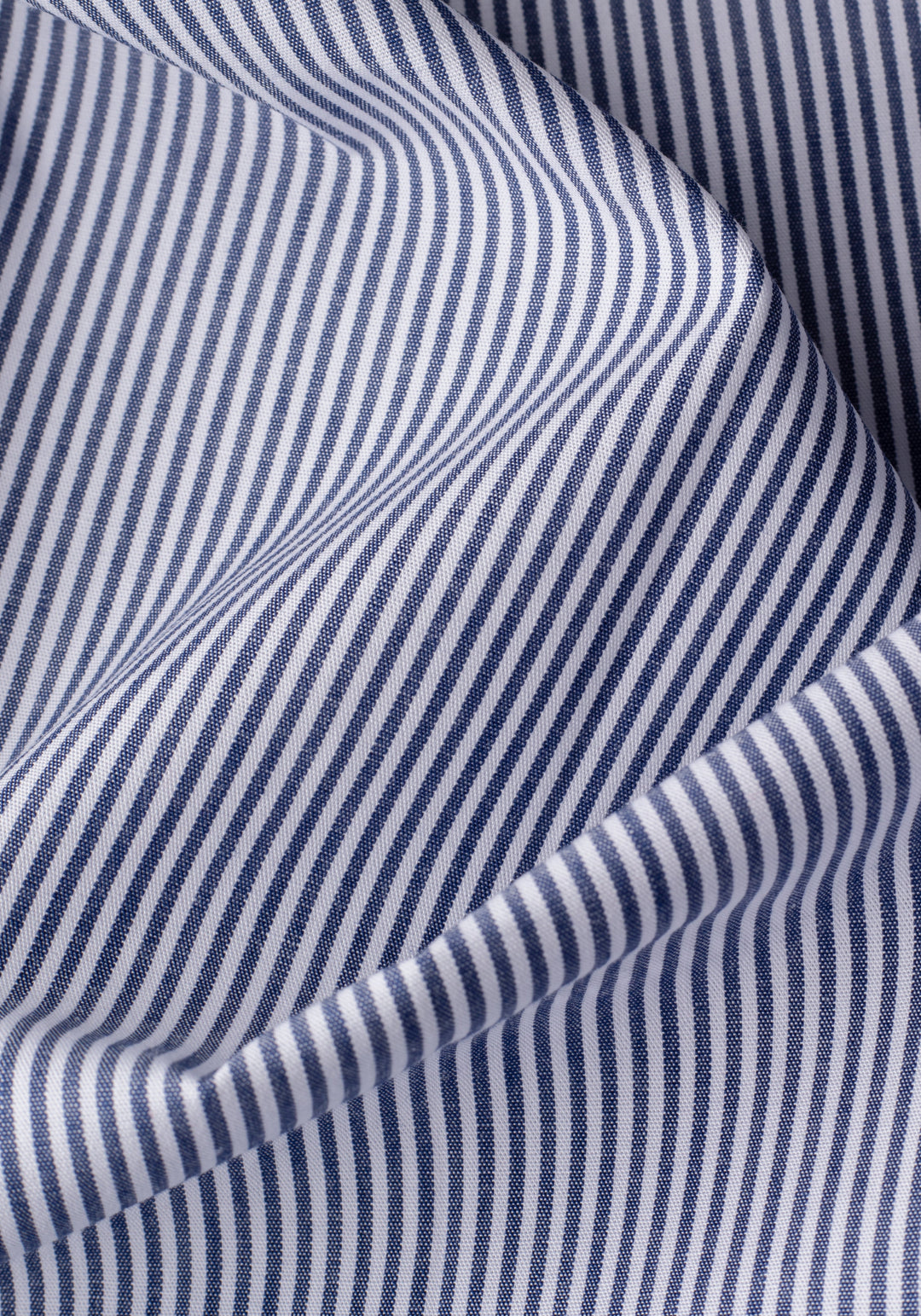 Crisp Navy Stripe Cotton Lycra Shirt