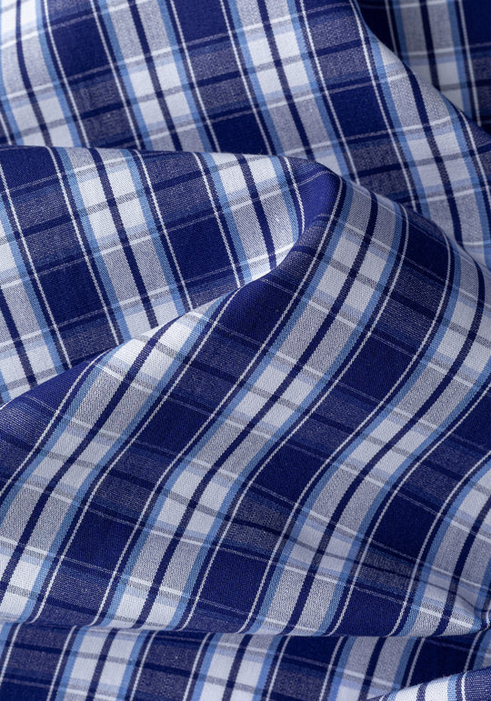 Midnight Navy Checked Poplin Shirt