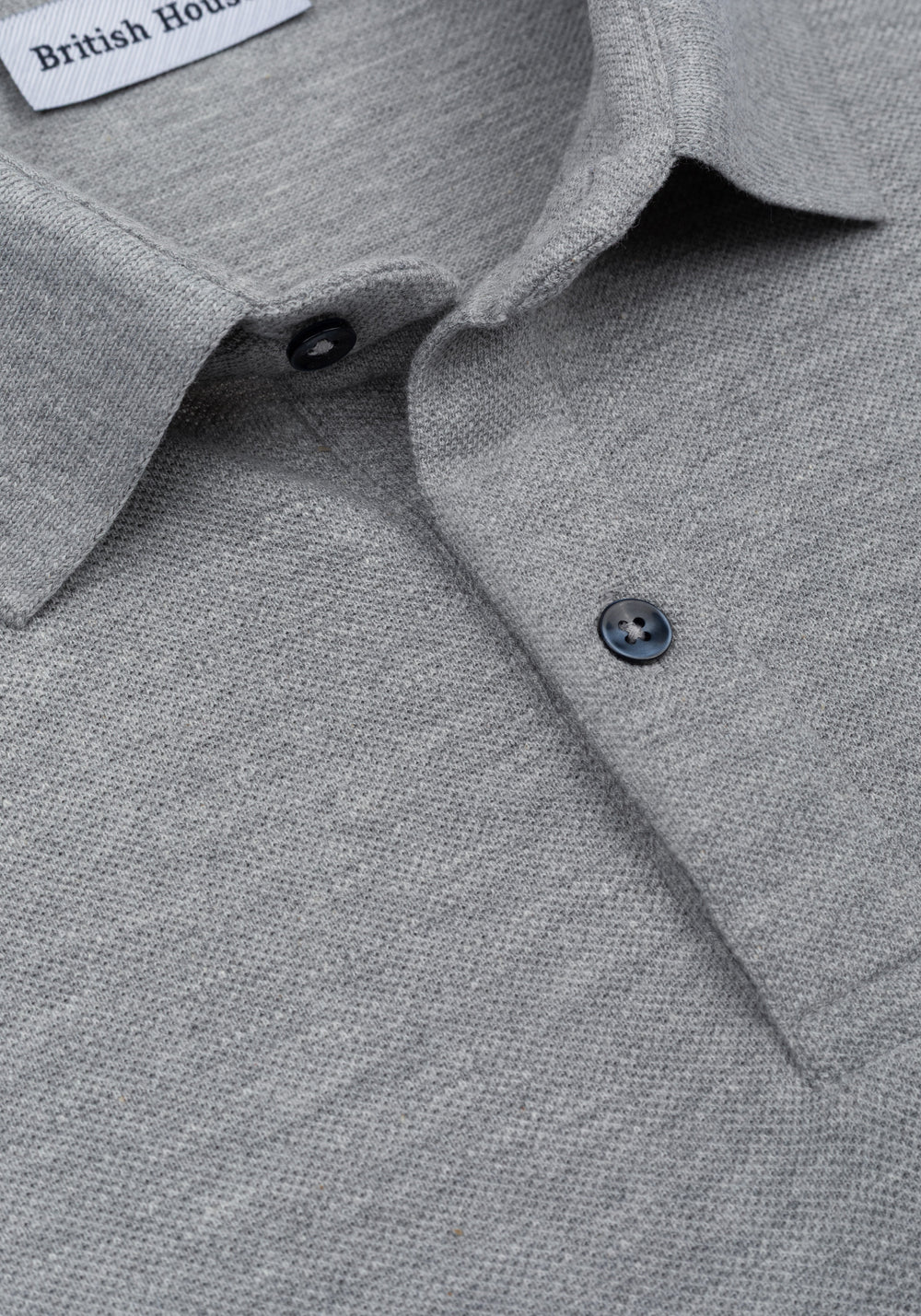 Heather Grey Cotton Polo Shirt