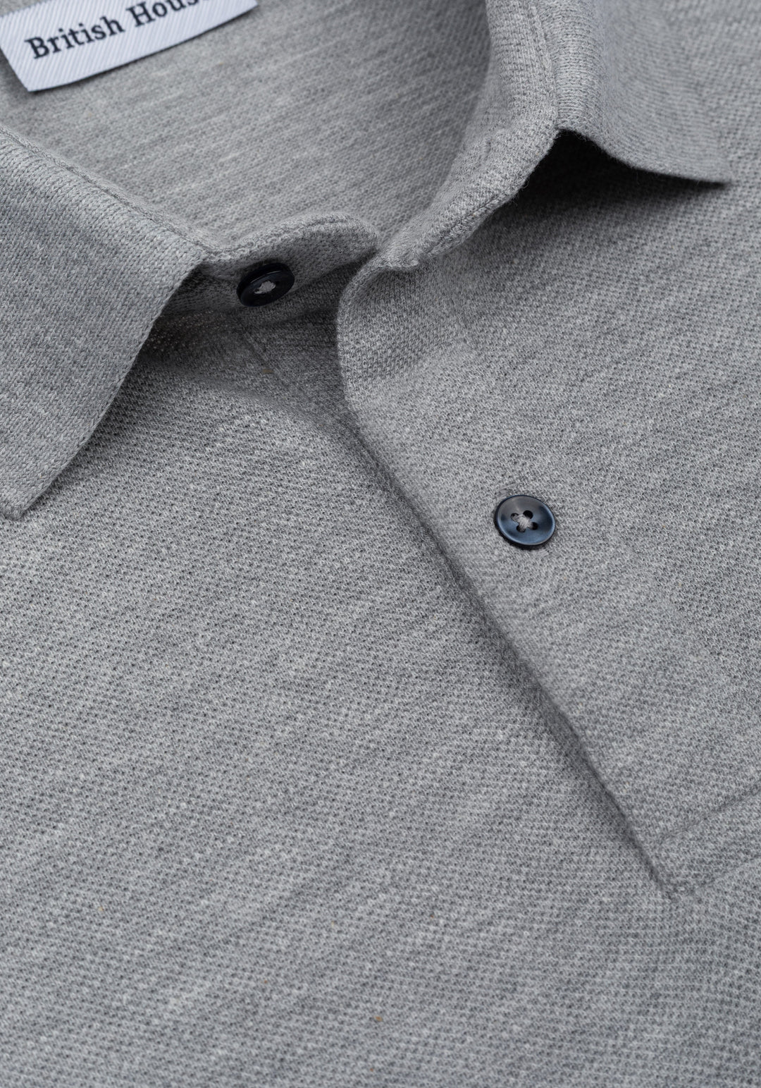 Heather Grey Cotton Polo Shirt