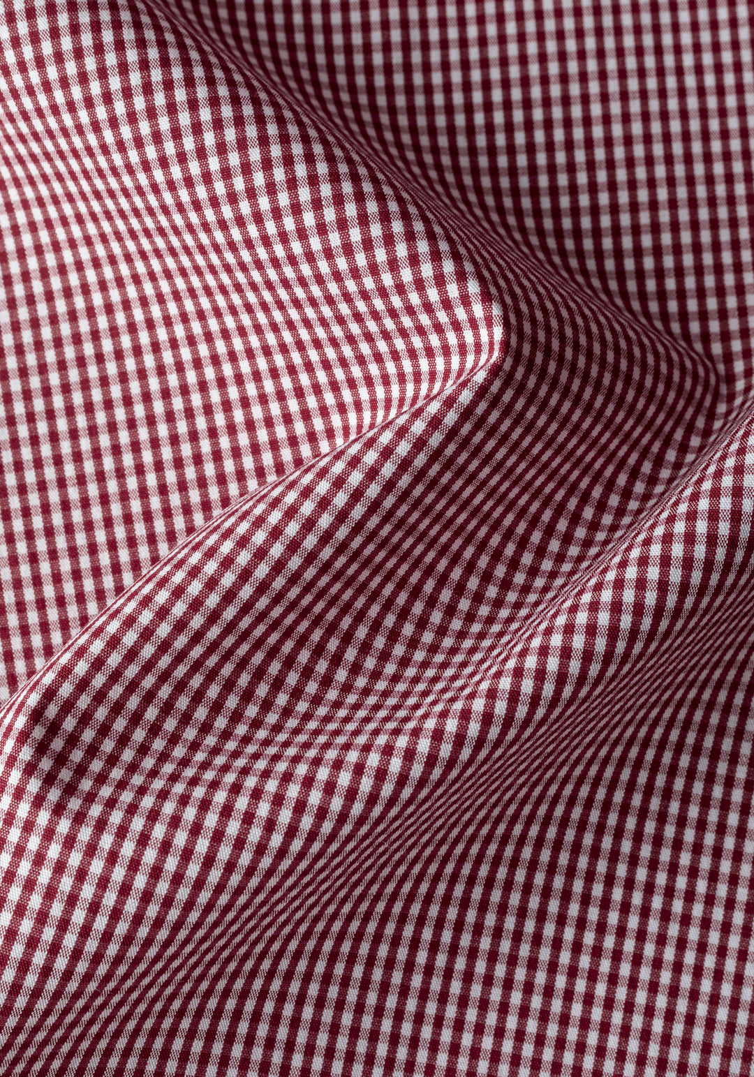 Dark Red Checked Cotton Lycra Shirt