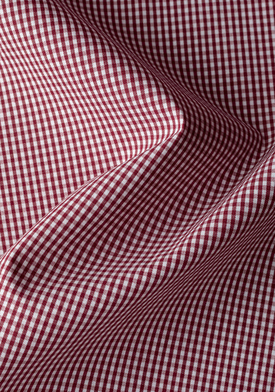 Dark Red Checked Cotton Lycra Shirt