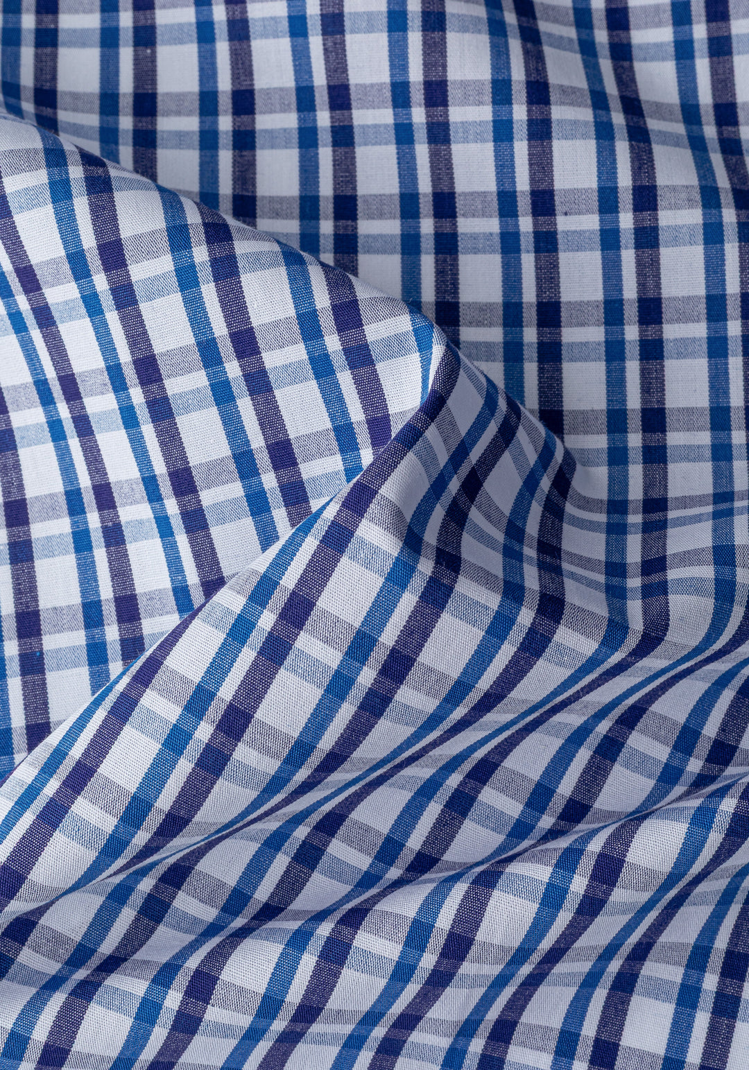 Deep Navy Checked Poplin Shirt