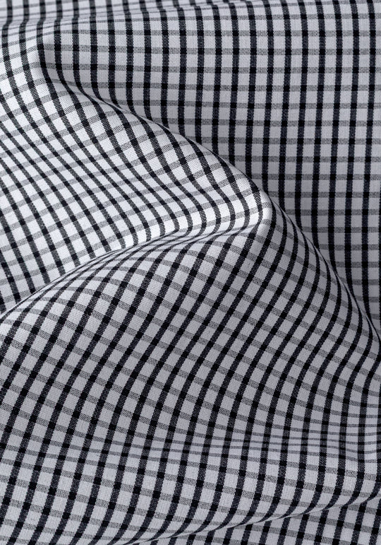 Jet Black Checked Poplin Shirt