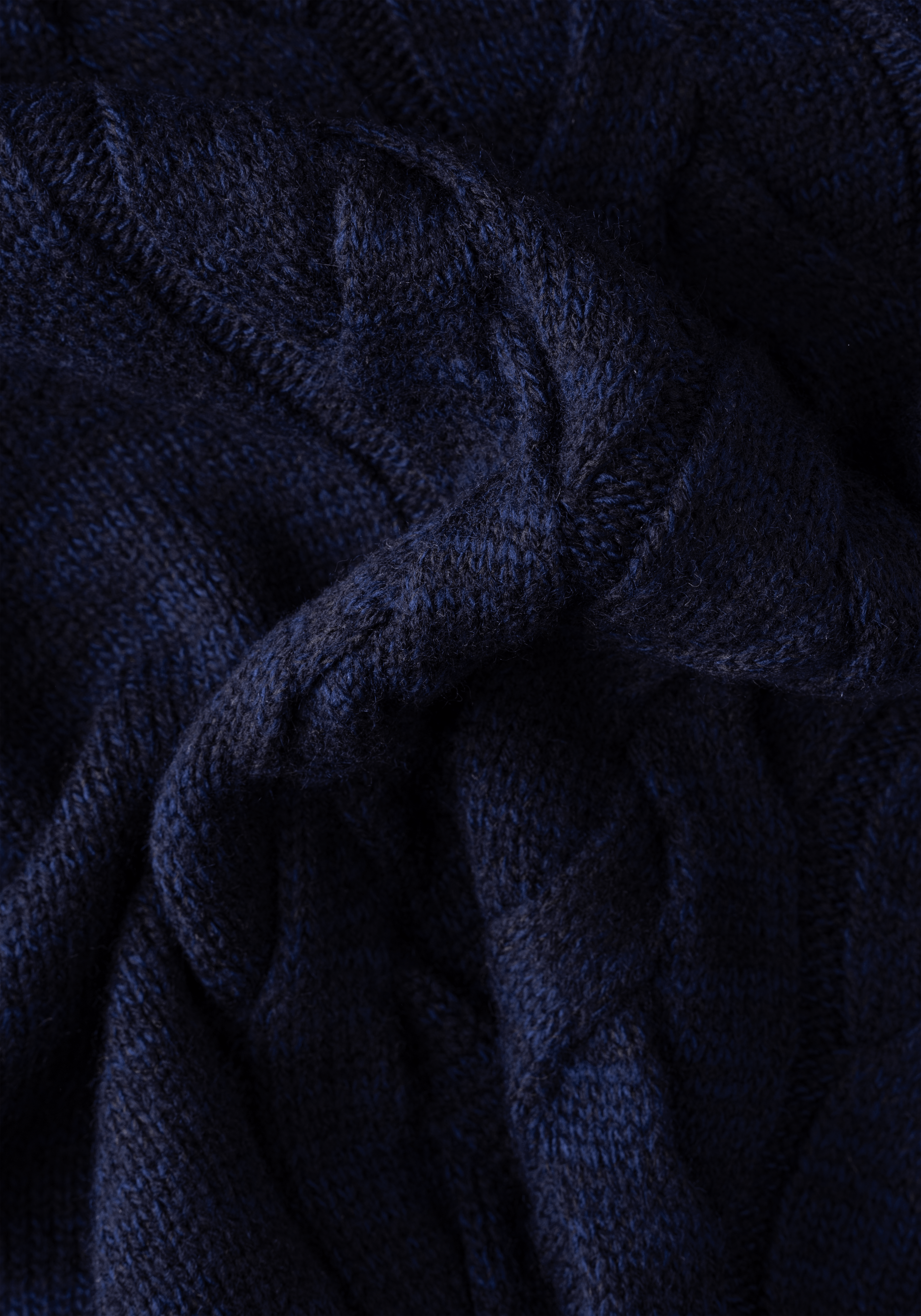 Midnight Navy Braided Zipped Pullover