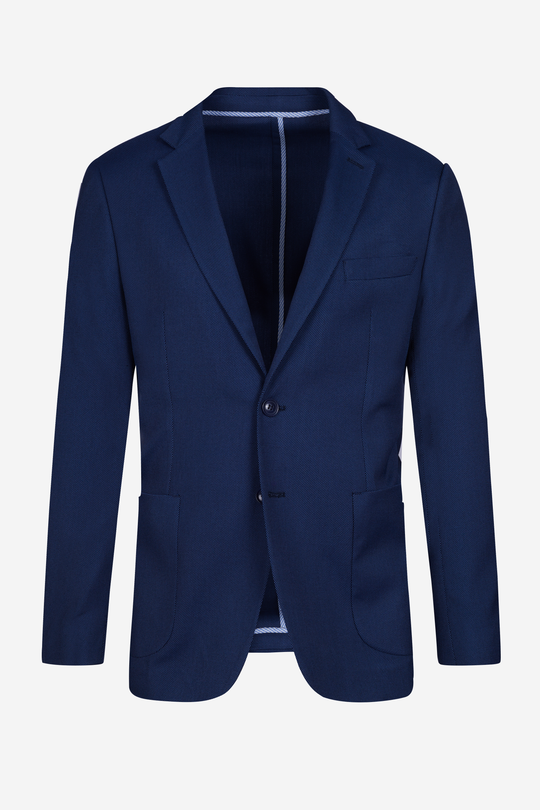 Contemporary Fit Galaxy Blue Dotted Blazer