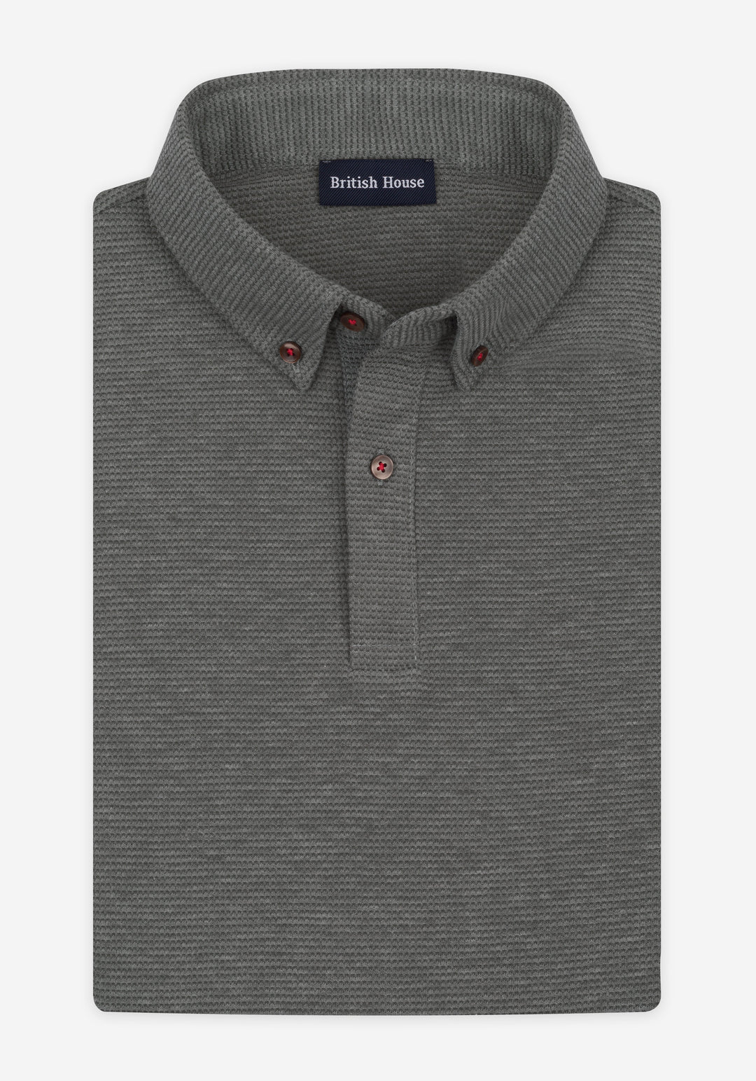 Muted Olive Waffle Polo Shirt