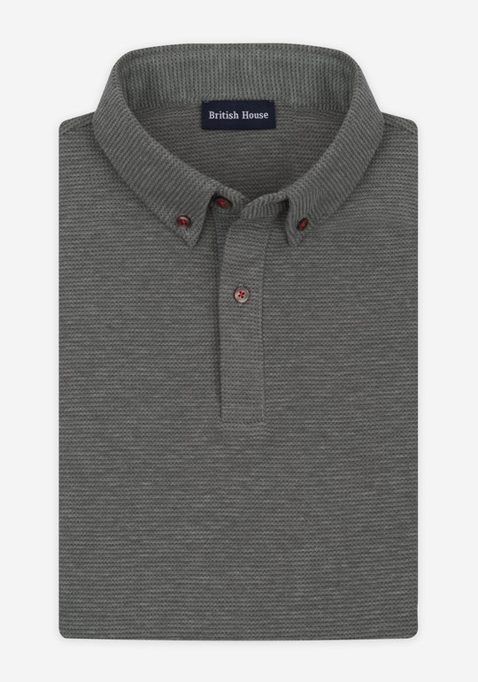 Muted Olive Waffle Polo Shirt