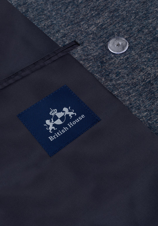 Dim Navy Double-Breasted Poly Coat